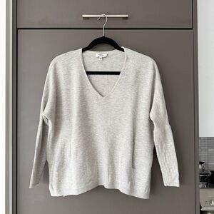 Babaton | Aritzia Grey V-Neck Sweater